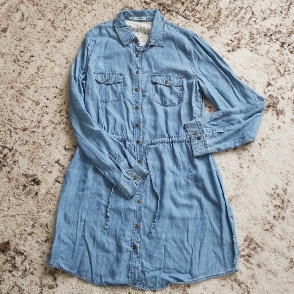 Chambray shirt dress
